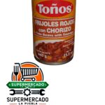 Frijoles rojos enteros con chorizo Toños lata 440g