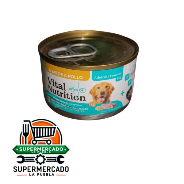 Alimento húmedo sabor a pollo 85g vital nutrition