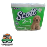 Papel Higiénico Scott 2 en 1 suave y extra resistente 4 rollos