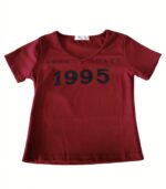 Camiseta corta/cropped con estampado "1995" - Image 2