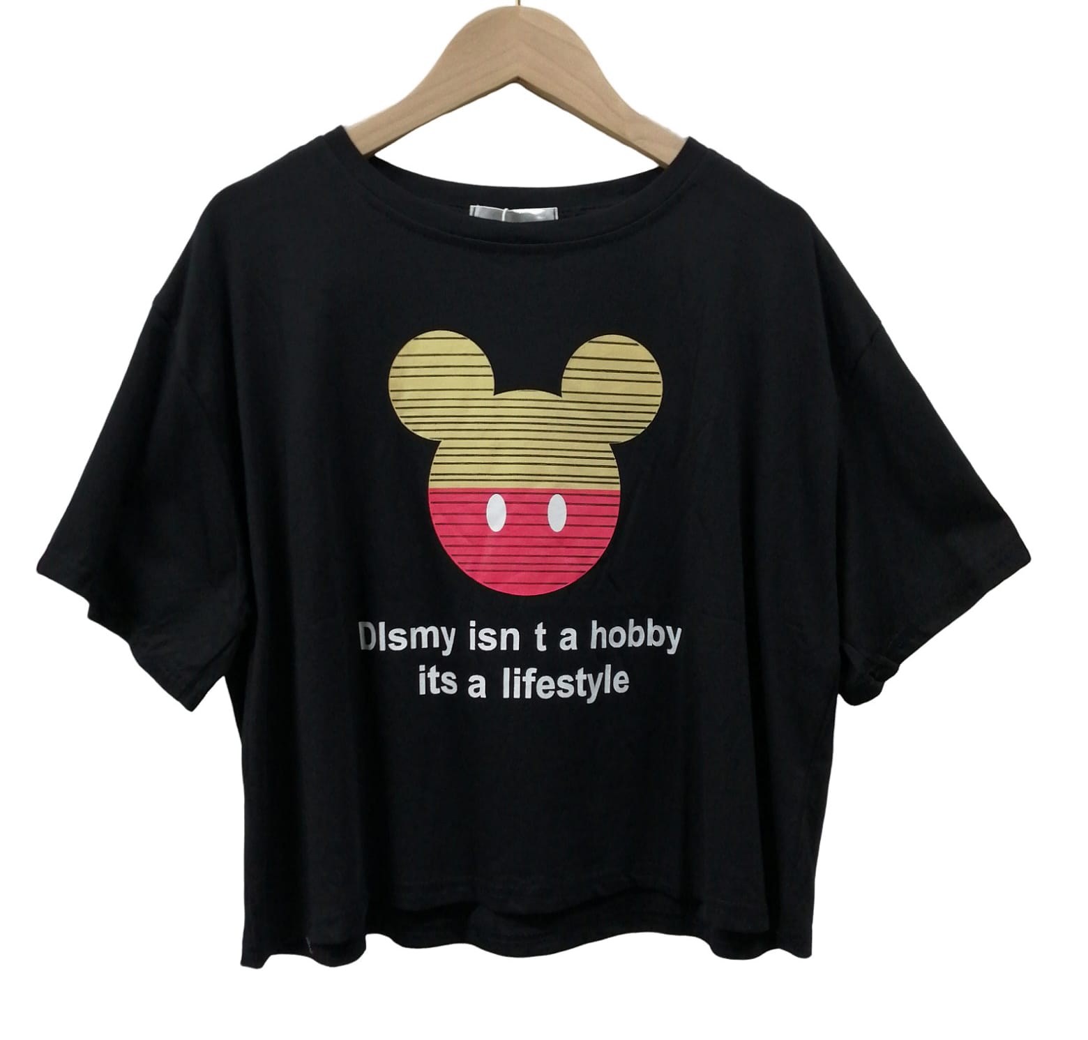tt Camiseta corta/cropped con estampado de Mickey - Image 1