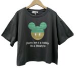 Camiseta corta/cropped con estampado de Mickey - Image 2