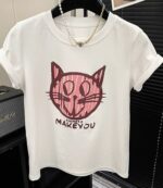 Camiseta con estampado de gato "make you" - Image 3
