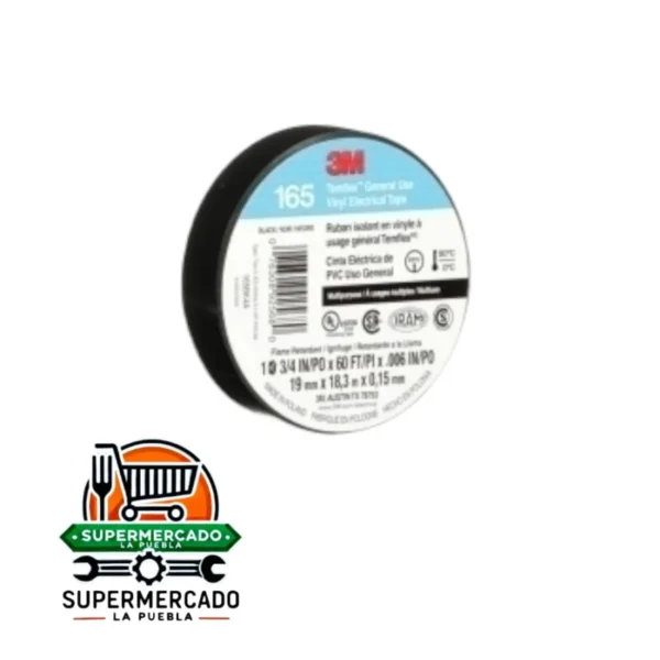 Tape eléctrico negro Temflex 3M 3/4¨ x 10 metros