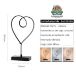Lampara de mesa en forma de corazón