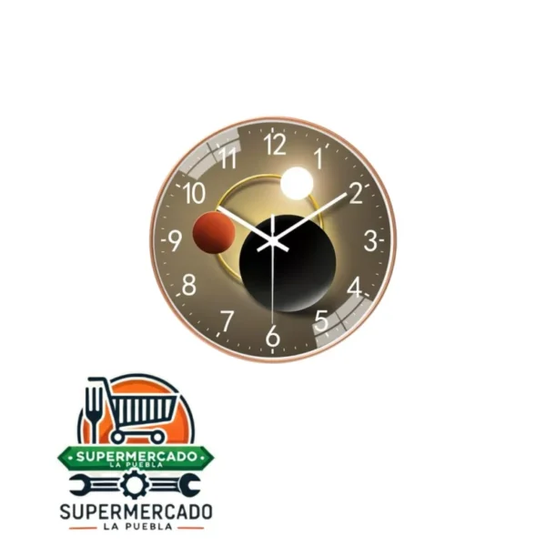 Reloj de pared 8¨ Borde bronce 3 planetas