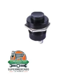 Botón para pito negro redondo mediano universal metálico 16mm (VK5061B