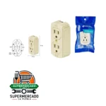 Toma corriente parche rectangular 2 entradas de 3 patas Volteck