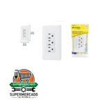 Toma corriente de empotrar de 3 entradas 3 patas Volteck