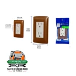 Toma corriente de empotrar de 2 entradas 3 patas color café Volteck