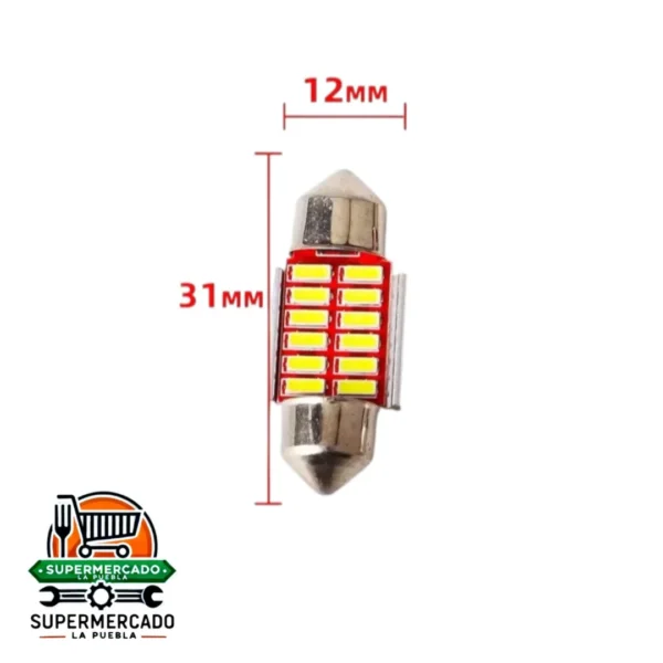 Bombillo 12 LED cabina 31mm x 12mm cambus Yobis