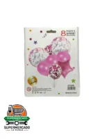Set 8 pcs globos con letras Feliz cumpleaños - Image 2