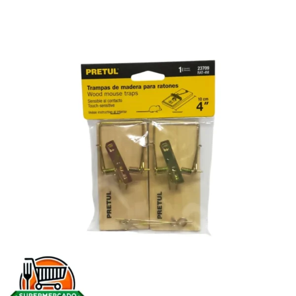 2 ratoneras de madera 10cm 4¨ pretul
