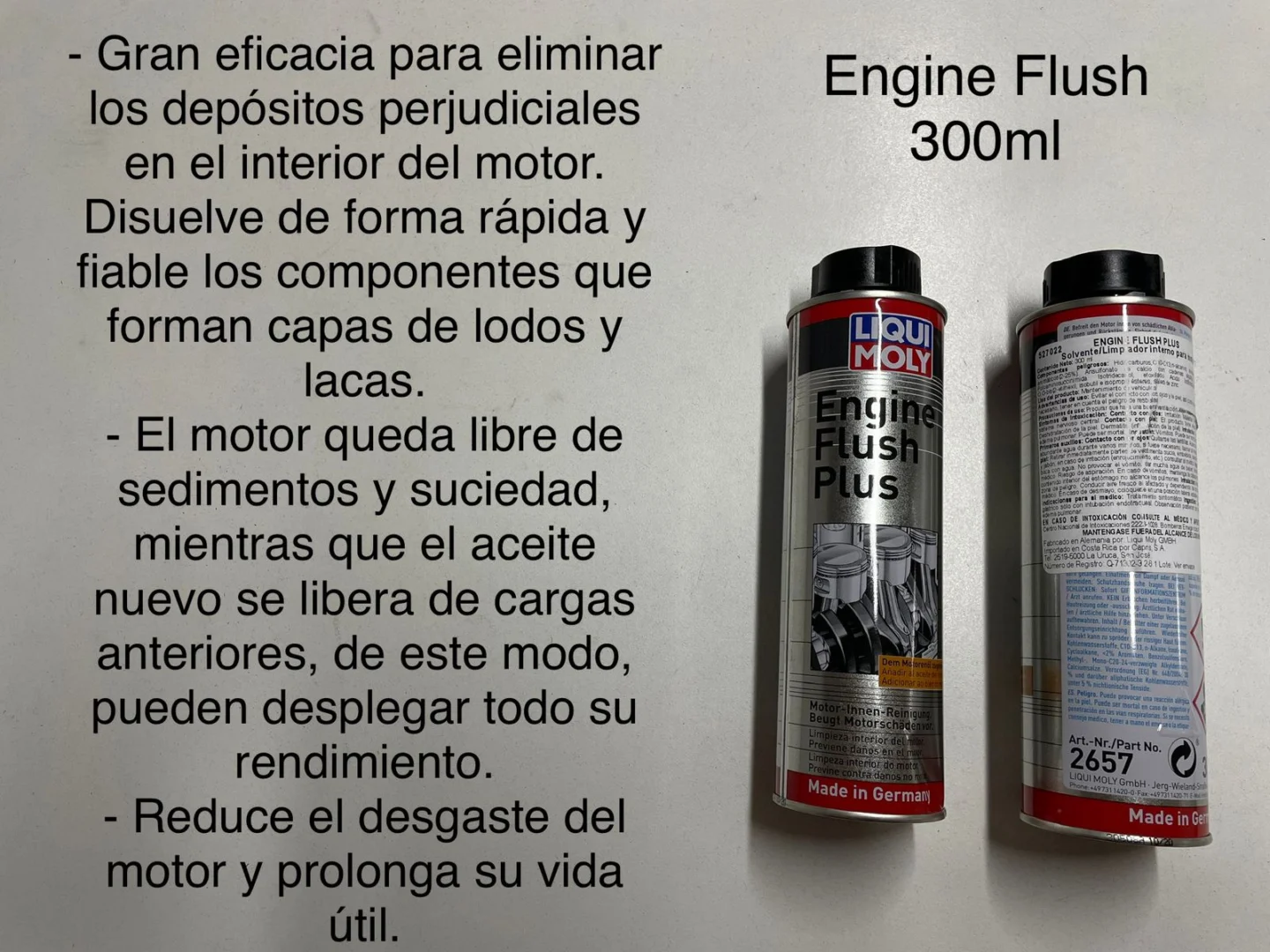ENGINE FLUSH LIQUIMOLY LIQUI MOLY ENGINE FLUSH PLUS ADITIVO P/ACEITE LIMPIEZA DEPOSITOS PERJUDICIALES MOTORES GASOLINA&DIESEL (300ML) 527022-2657 - Image 1