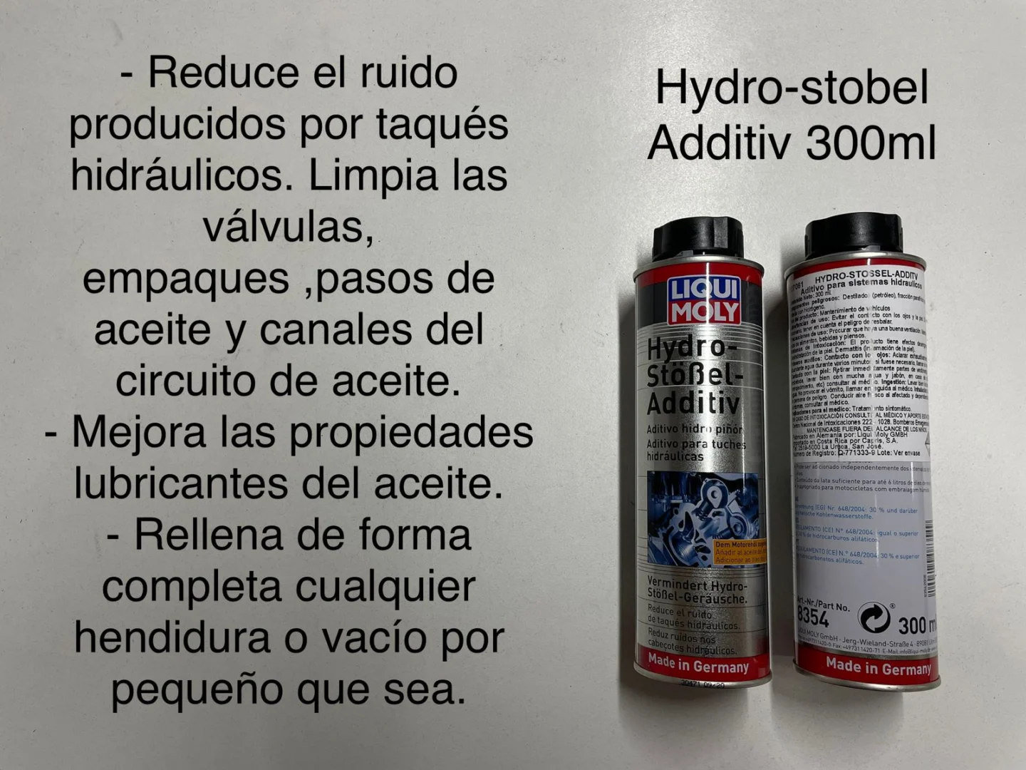 HYDRO-STOBEL ADDITIVE LIQUIMOLY LIQUI MOLY ADITIVO HYDRO-STOBEL REESTABLECER TAQUES (BUZOS) HIDRAULICOS PARA ACEITE (300ML) 527061-8354 - Image 1