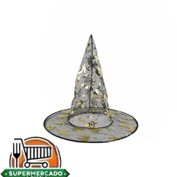 Sombrero Halloween semi transparente color negro