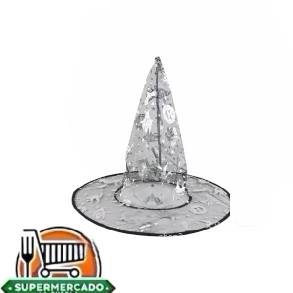 Sombrero Halloween semi transparente color blanco
