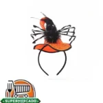 Diadema Halloween sombrero naranja con araña negra