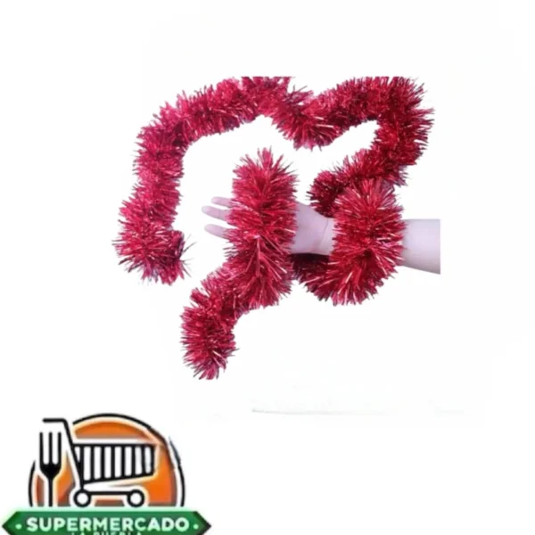 Guirnalda roja colgante 2 metros 9cm ancho