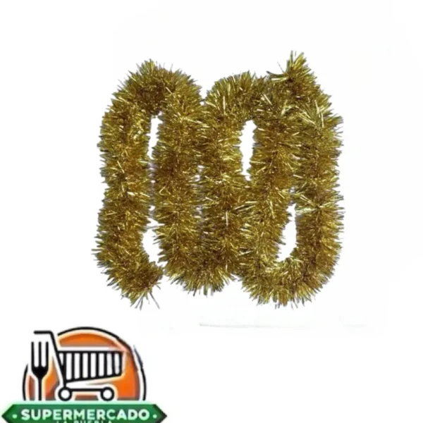 Guirnalda dorada colgante 2 metros 9cm ancho