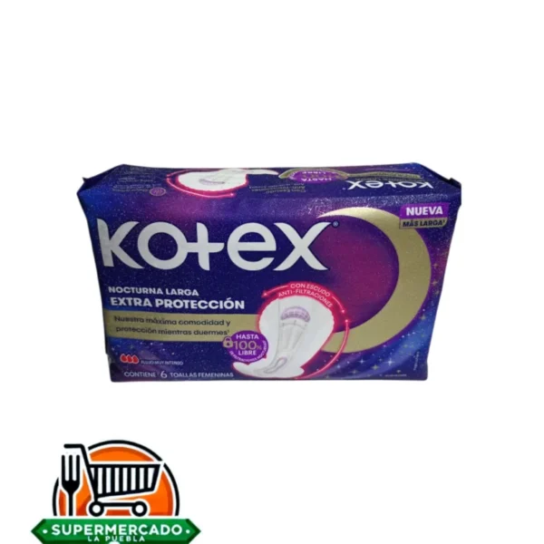 Toalla Kotex nocturna con alas 6 unidades