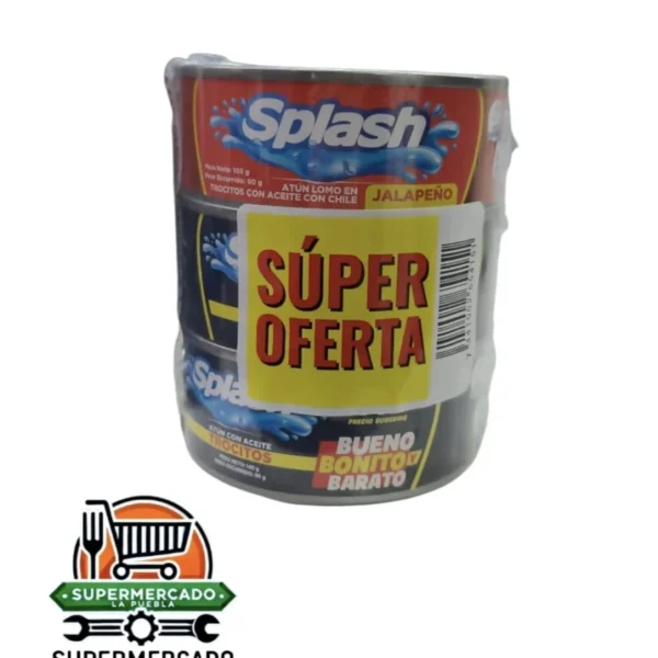 3Pack Atún Splash Trocitos 140g + Jalapeño