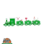 Decoración de mesa tren navideño verde
