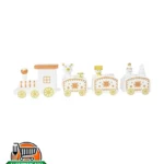 Decoración de mesa tren navideño blanco
