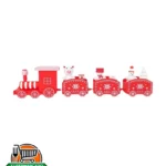 Decoración de mesa tren navideño rojo