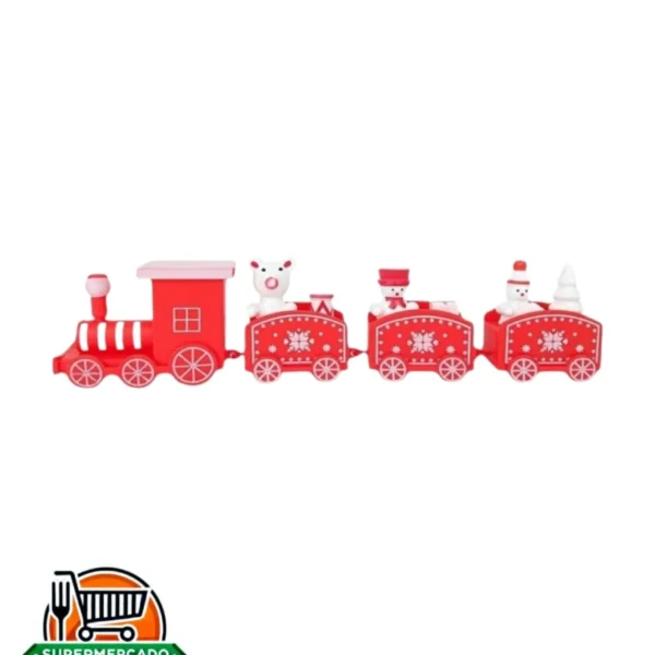 Decoración de mesa tren navideño rojo