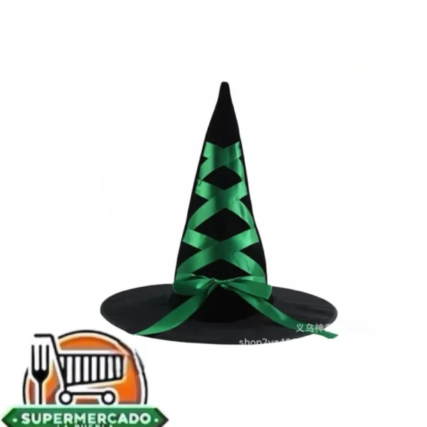 Sombrero Halloween con lazo verde